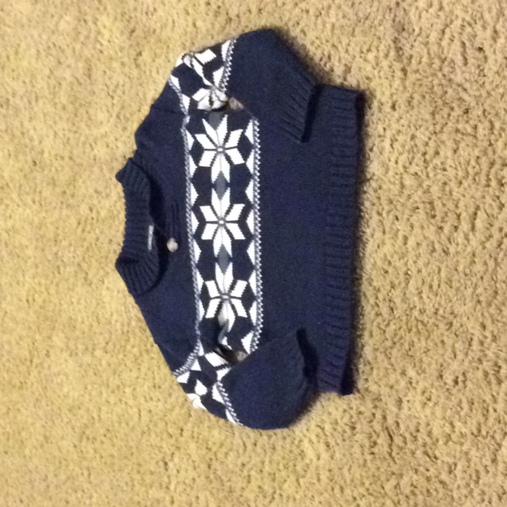 Blue and white snowflake sweater